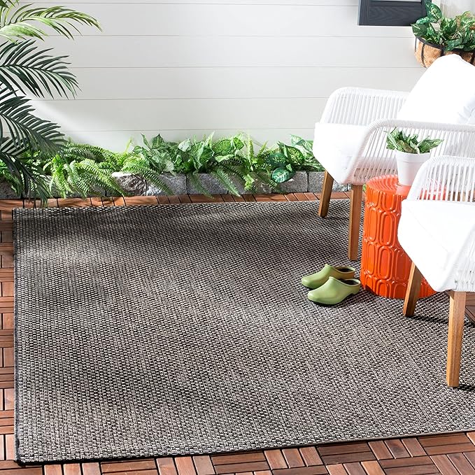 SAFAVIEH Courtyard Collection Accent Rug - 2' x 3'7", Navy & Grey, Non-Shedding & Easy Care, Indoor/Outdoor & Washable-Ideal for Patio, Backyard, Mudroom (CY8521-36821)