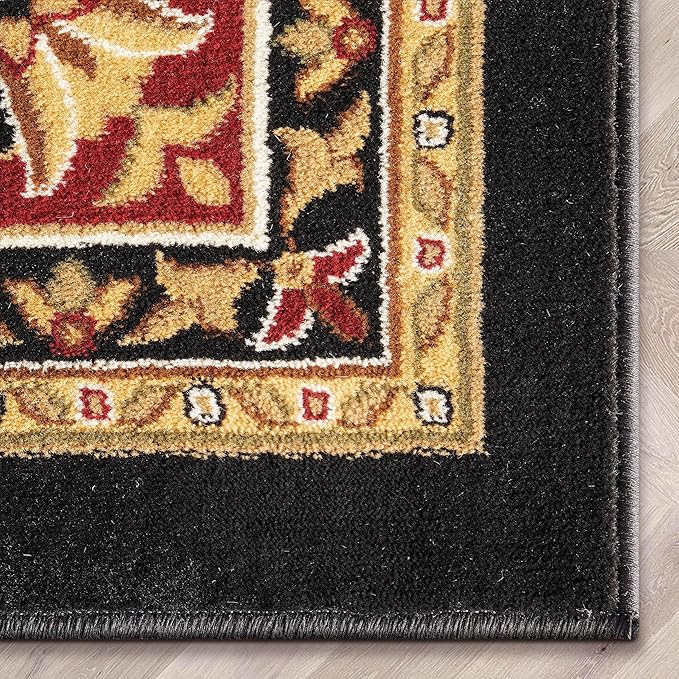 Well Woven Barclay Collection Medallion Kashan Black 2x4 Area Rug - for Entryways, Small Bedrooms, Living Rooms