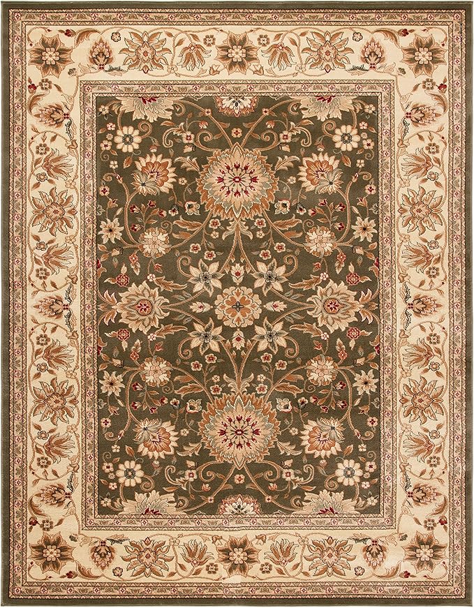 SAFAVIEH Lyndhurst Collection X-Large Area Rug - 11' x 15', Sage & Ivory, Traditional Oriental Design, Non-Shedding & Easy Care, Ideal for High Traffic Areas in Living Room, Bedroom (LNH212C)