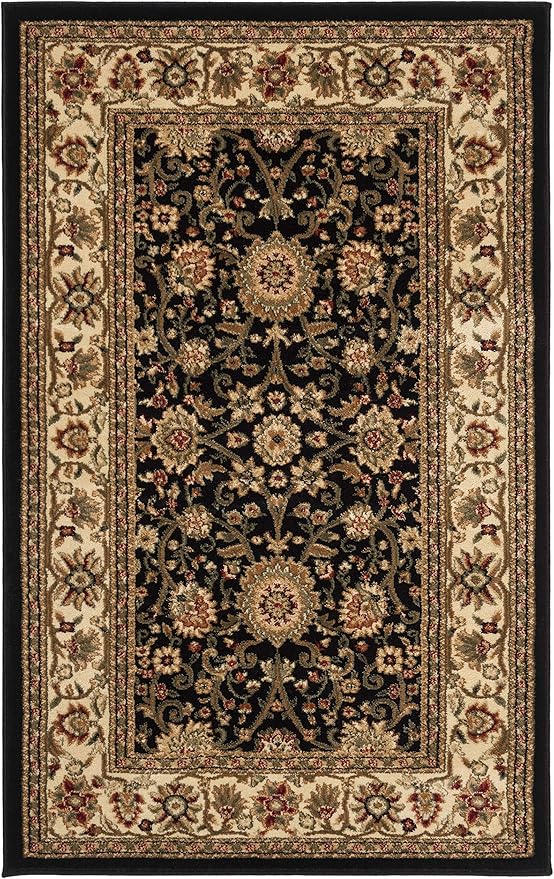 SAFAVIEH Lyndhurst Collection Accent Rug - 2'3" x 4', Black & Ivory, Traditional Oriental Design, Non-Shedding & Easy Care, Ideal for High Traffic Areas in Entryway, Living Room, Bedroom (LNH212A)