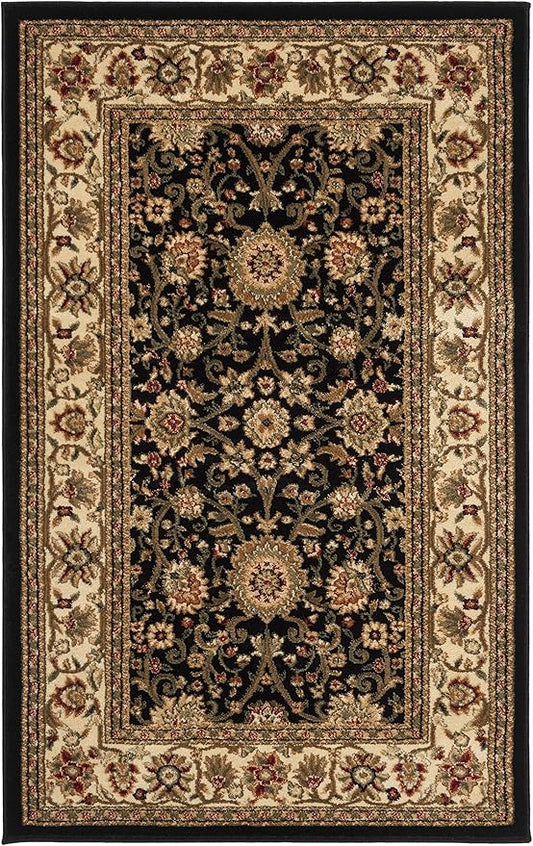 SAFAVIEH Lyndhurst Collection Accent Rug - 2'3" x 4', Black & Ivory, Traditional Oriental Design, Non-Shedding & Easy Care, Ideal for High Traffic Areas in Entryway, Living Room, Bedroom (LNH212A)
