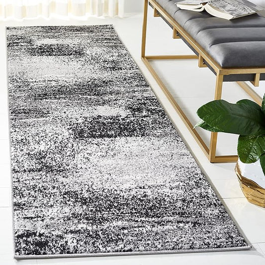 SAFAVIEH Adirondack Collection Runner Rug - 2'6" x 6', Silver & Multi, Modern Abstract Design, Non-Shedding & Easy Care, Ideal for High Traffic Areas in Living Room, Bedroom (ADR112G)