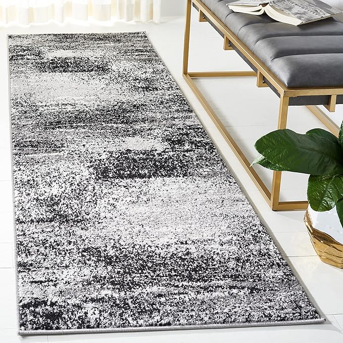 SAFAVIEH Adirondack Collection Runner Rug - 2'6" x 20', Silver & Multi, Modern Abstract Design, Non-Shedding & Easy Care, Ideal for High Traffic Areas in Living Room, Bedroom (ADR112G)
