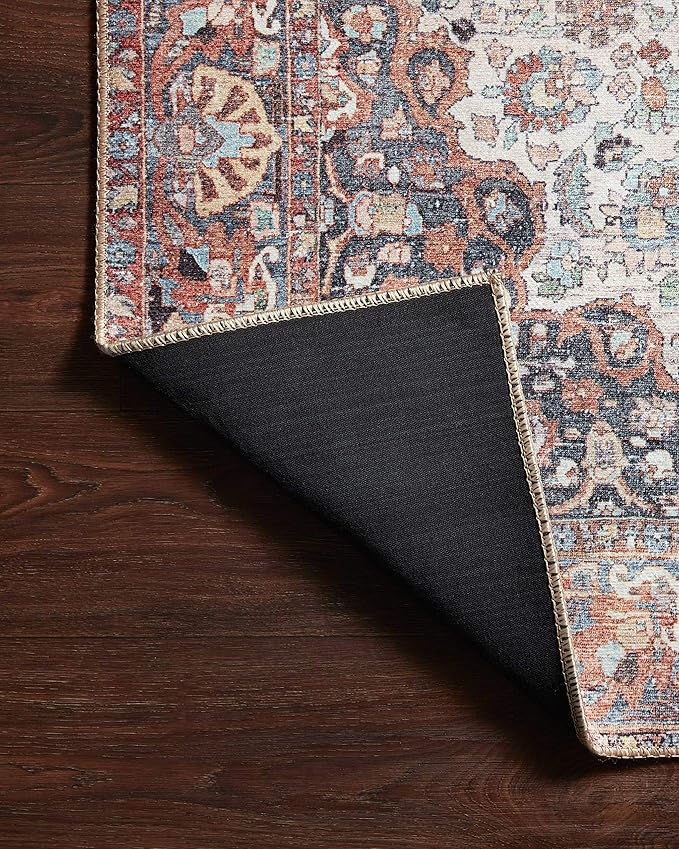 Loloi II Wynter Collection WYN-01 Red/Multi 2'-6" x 9'-6", .13" Thick, Runner Rug, Soft, Durable, Printed, Vintage Inspired, Low Pile, Non-Shedding, Easy Clean, Living Room Rug