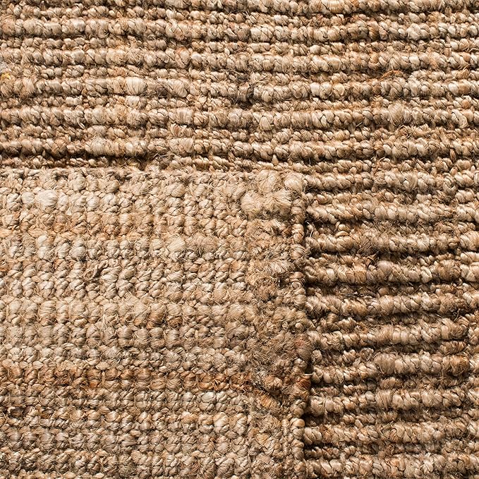 SAFAVIEH Natural Fiber Collection Area Rug - 10' x 14', Natural & Grey, Handmade Chunky Textured Jute 0.75-inch Thick, Ideal for High Traffic Areas in Living Room, Bedroom (NF447M)