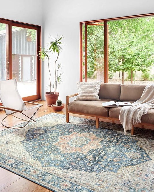 Loloi II Skye Collection SKY-12 Ocean/Multi 2'-6" x 10'-0" Runner Rug