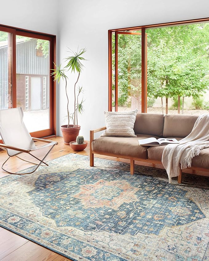 Loloi II Skye Collection SKY-12 Ocean/Multi 2'-6" x 12'-0" Runner Rug