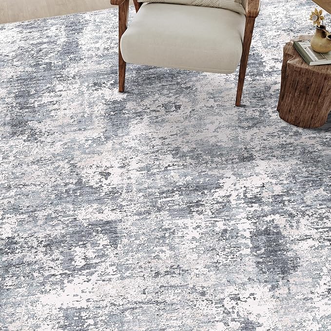 4x6 Entryway Rug Blue Hallway Area Rug Machine Washable Abstract Low Pile Carpet Bedroom Living Room Office Dining Room Kitchen Laundry Room Non Slip