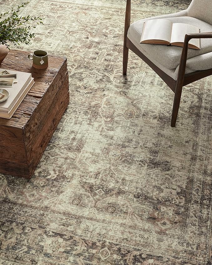 Loloi Magnolia Home by Joanna Gaines Sinclair Collection SIN-01 Pebble/Taupe 8'-6" x 11'-6", .25" Pile Height, Machine Washable, Area Rug