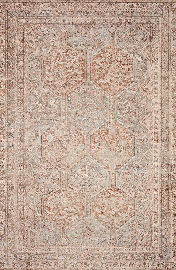 Loloi Chris Loves Julia Jules Collection JUL-04 Tangerine/Mist 2'-6'' x 7'-6'', .13" Pile Height, Runner Rug