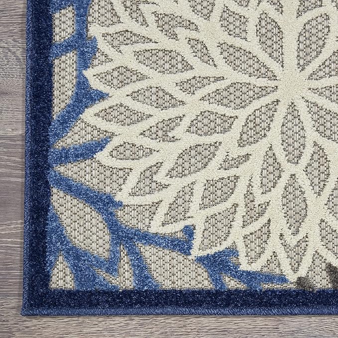 Nourison Aloha 5'3" x 7'5" Fabric Indoor/Outdoor Rug in Blue/Multi-Color