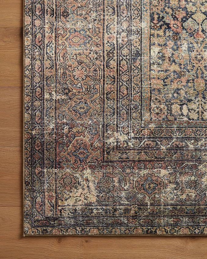 Loloi Amber Lewis Morgan 2'-3" x 7'-6" Runner Runner Rug in Denim/Multi - Large Area Rug, Neutral Area Rug for Room Décor, Vintage Rug Inspired, Soft Area Rug for Living Room, Bedroom, Dining Area