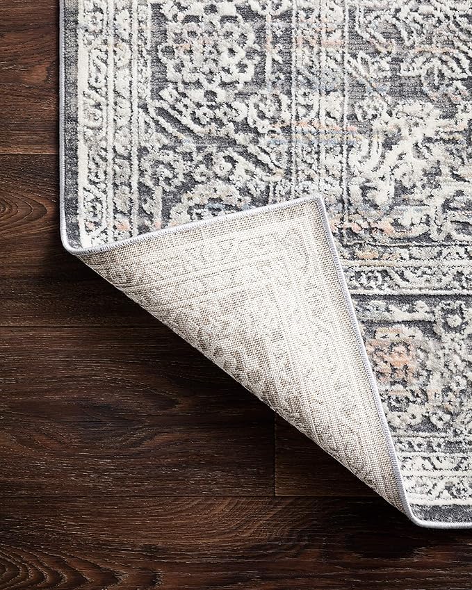 Loloi II Lucia Collection LUC-03 Steel/Ivory 2'-8" x 8' Runner Rug