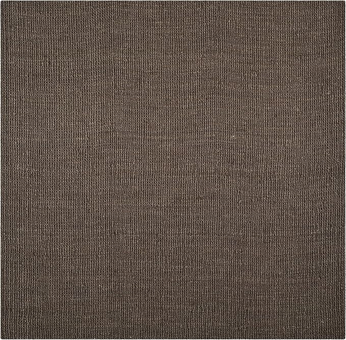 SAFAVIEH Natural Fiber Collection 6' Square Brown NF447D Handmade Chunky Textured Premium Jute 0.75-inch Thick Area Rug