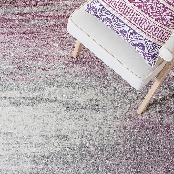 SAFAVIEH Adirondack Collection Runner Rug - 2'6" x 6', Grey & Purple, Modern Abstract Design, Non-Shedding & Easy Care, Ideal for High Traffic Areas in Living Room, Bedroom (ADR112V)