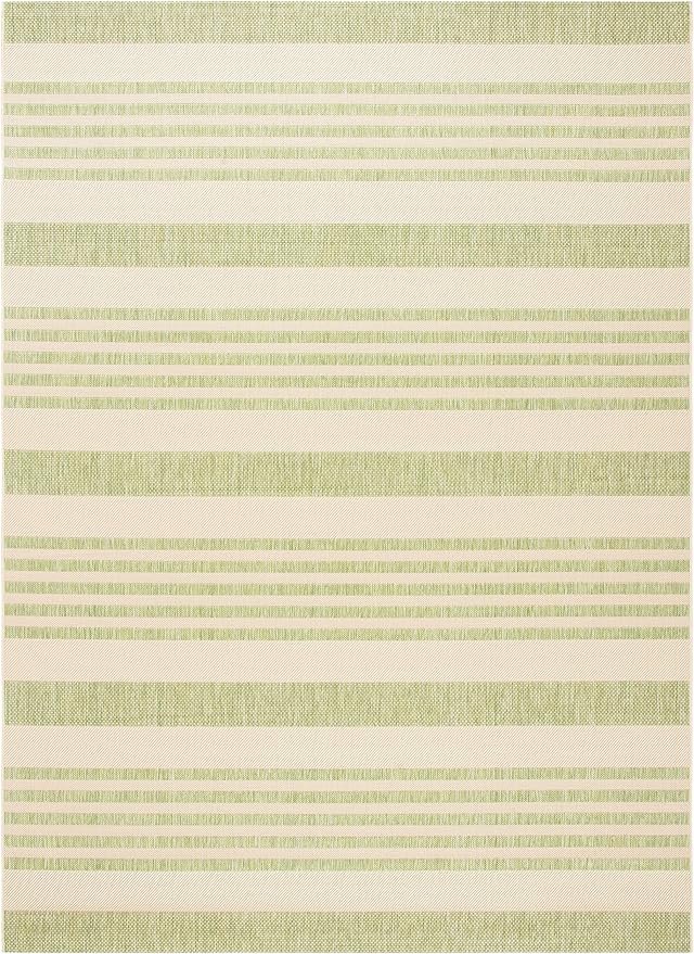 SAFAVIEH Courtyard Collection 8' x 11' Beige/Sweet Pea CY6062 Stripe Indoor/ Outdoor Waterproof Easy-Cleaning Patio Backyard Mudroom Area-Rug
