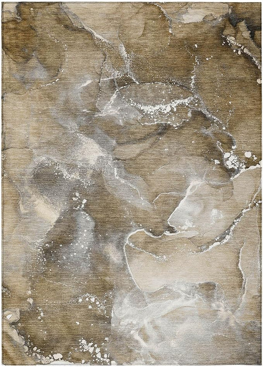 Addison Rugs Chantille ACN518 Brown 5' x 7'6 Indoor Outdoor Area Rug, Stain Resistant, Machine Washable, Non Shedding, Bedroom, Living Room, Dining Room, Kitchen Rug