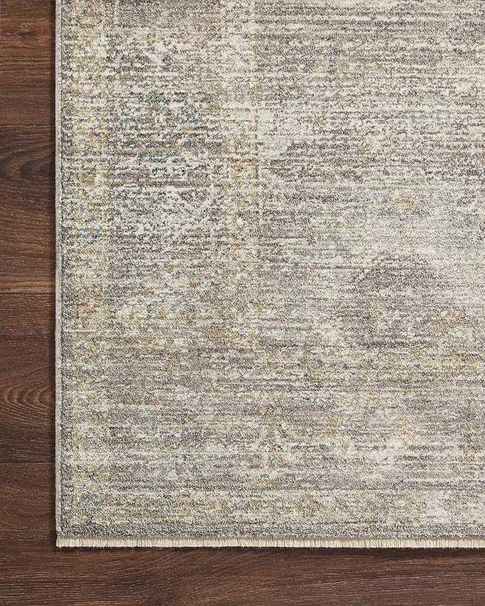 Loloi Magnolia Home by Joanna Gaines Millie Collection MIE-05 Stone/Natural 7'-10" x 7'-10", .25" Pile Height, Round Area Rug