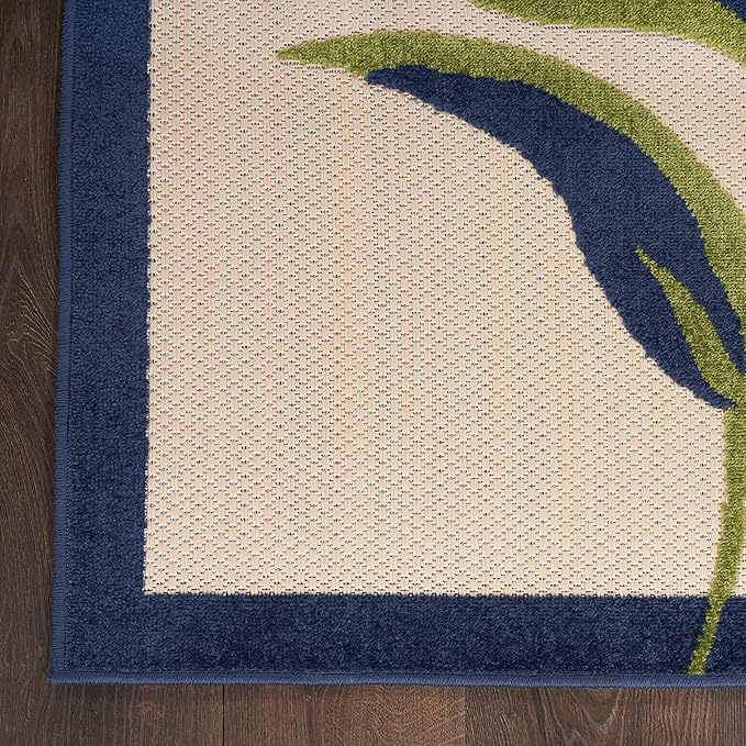 Nourison Aloha Outdoor Multicolor 2'3" x 12' Area Rug, Easy Cleaning, Non Shedding, Bed Room, Living Room, Dining Room, Deck, Backyard, Patio (2x12)