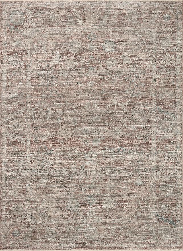 Loloi Magnolia Home by Joanna Gaines Millie Collection MIE-04 Brick/Fog 2'-7" x 10'-0", .25" Pile Height, Runner Rug