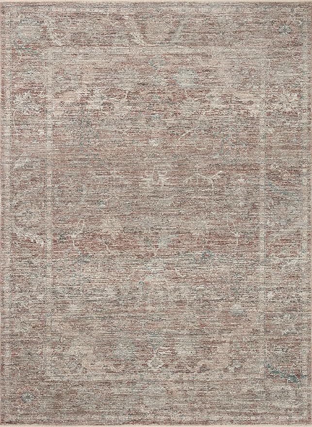 Loloi Magnolia Home by Joanna Gaines Millie Collection MIE-04 Brick/Fog 2'-7" x 8'-0", .25" Pile Height, Runner Rug
