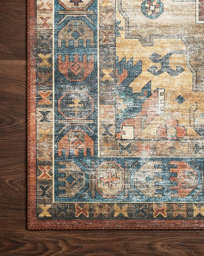 Loloi II Skye Collection SKY-11 Rust/Blue 2'-6" x 7'-6" Runner Rug