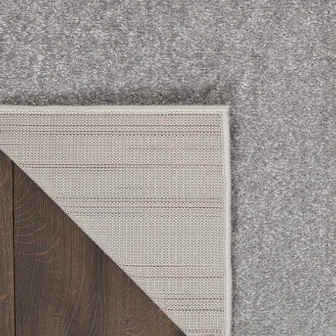 Nourison Essentials Indoor/Outdoor Silver Grey 2'2" x 18 Area Rug, Easy Cleaning, Non Shedding, Bed Room, Living Room, Dining Room, Backyard, Deck, Patio (2x18)