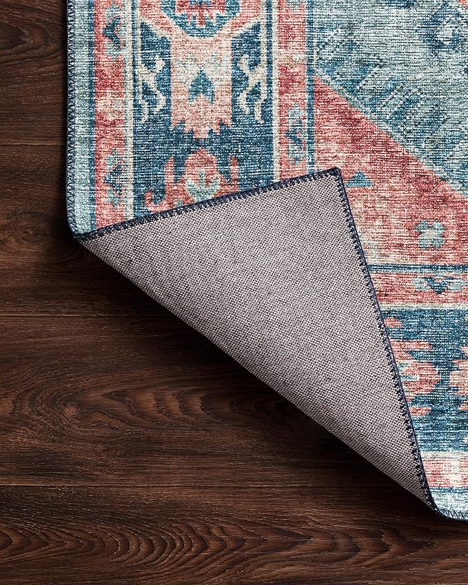 Loloi II Skye Collection SKY-03 Turquoise/Terracotta 2'-6" x 7'-6" Runner Rug
