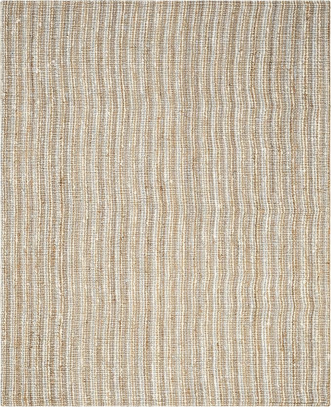 Safavieh Natural Fiber Collection X-Large Area Rug - 11' x 15', Grey & Natural, Handmade Chunky Textured Jute 0.75-inch Thick, Ideal for High Traffic Areas in Living Room, Bedroom (NF447K)