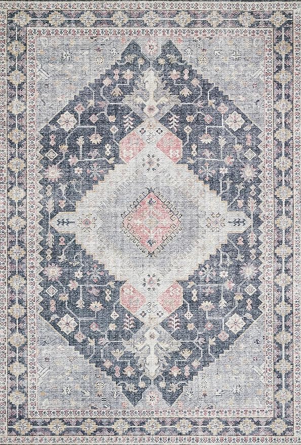 Loloi II Skye Collection SKY-02 Charcoal/Multi 2'-6" x 10'-0" Runner Rug