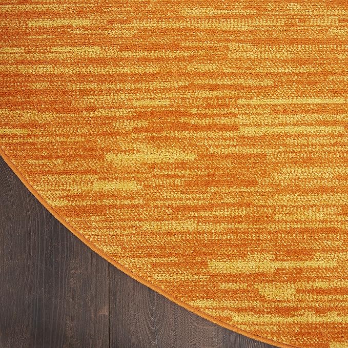 Nourison Essentials Indoor/Outdoor Sunburst 8' x Round Area Rug, Easy Cleaning, Non Shedding, Bed Room, Living Room, Dining Room, Backyard, Deck, Patio (8 Round)