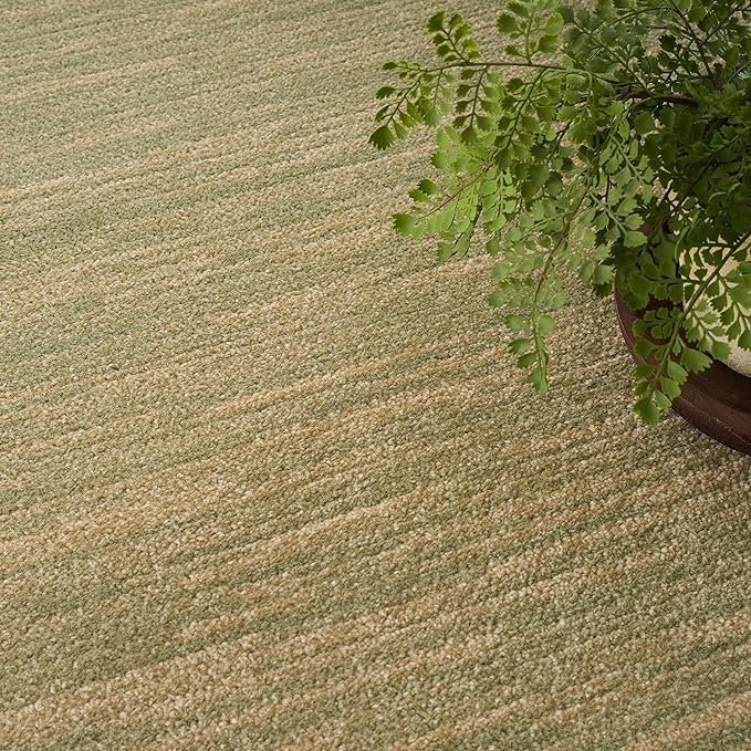 Nourison Essentials Indoor/Outdoor Green Gold 7' x 10' Area Rug, Easy Cleaning, Non Shedding, Bed Room, Living Room, Dining Room, Backyard, Deck, Patio (7x10)