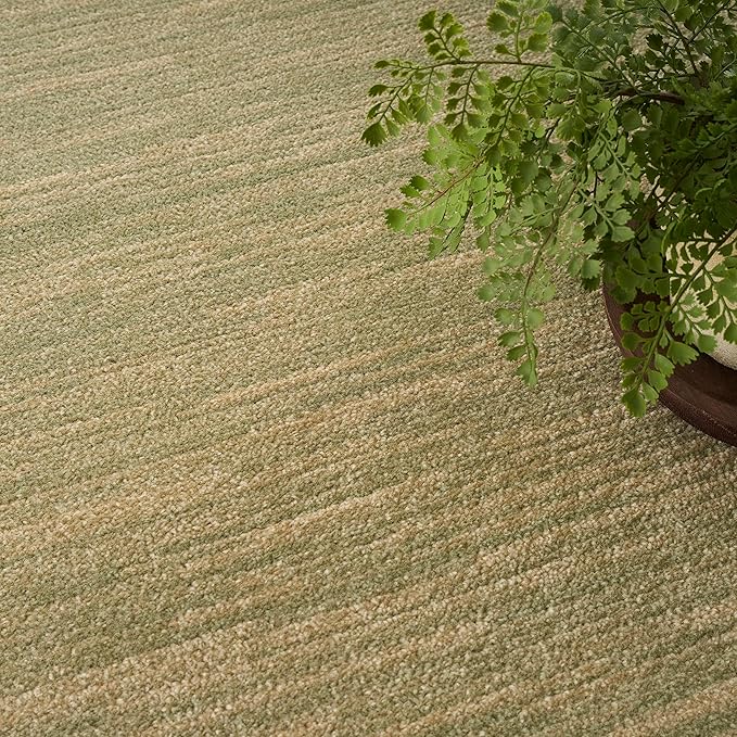 Nourison Essentials Indoor/Outdoor Green Gold 5' x 7' Area Rug, Easy Cleaning, Non Shedding, Bed Room, Living Room, Dining Room, Backyard, Deck, Patio (5x7)