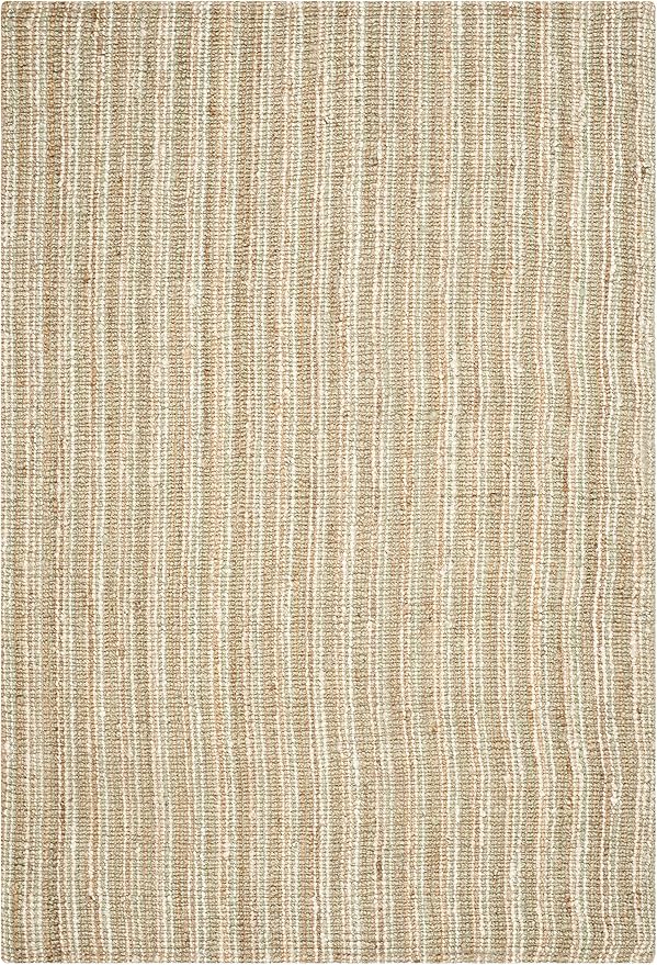 SAFAVIEH Natural Fiber Collection Area Rug - 10' x 14', Sage & Natural, Handmade Chunky Textured Jute 0.75-inch Thick, Ideal for High Traffic Areas in Living Room, Bedroom (NF447S)