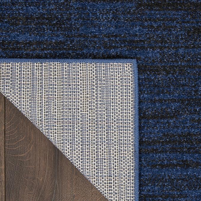 Nourison Essentials Indoor/Outdoor Midnight Blue 7' x 10' Area Rug, Easy Cleaning, Non Shedding, Bed Room, Living Room, Dining Room, Backyard, Deck, Patio (7x10)