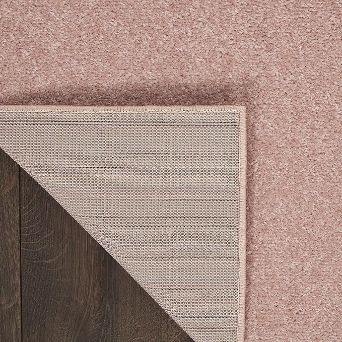 Nourison Essentials Solid Indoor/Outdoor Pink 2'2" x 16 Area Rug, Easy Cleaning, Non Shedding, Bed Room, Living Room, Dining Room, Deck, Patio, Backyard (2x16)
