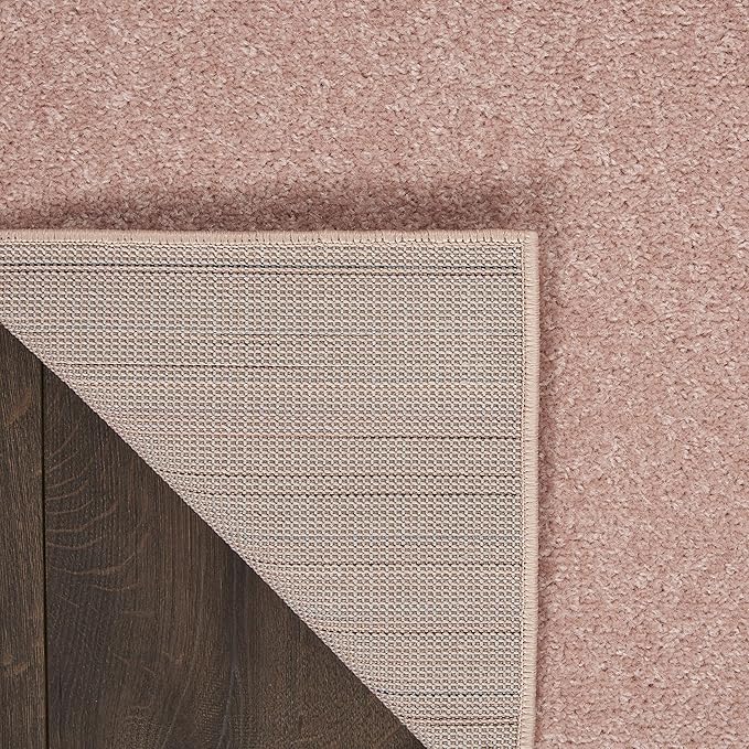 Nourison Essentials Solid Indoor/Outdoor Pink 2'2" x 18 Area Rug, Easy Cleaning, Non Shedding, Bed Room, Living Room, Dining Room, Deck, Patio, Backyard (2x18)
