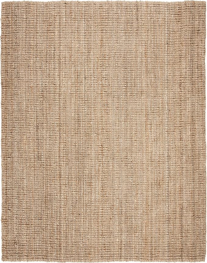 SAFAVIEH Natural Fiber Collection Area Rug - 11' Square, Natural, Handmade Chunky Textured Jute 0.75-inch Thick, Ideal for High Traffic Areas in Living Room, Bedroom (NF447A)
