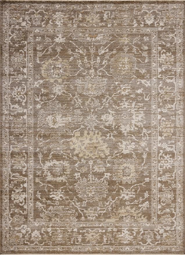 Loloi Magnolia Home by Joanna Gaines Pace Collection PAC-01 Bark/Natural 5'-3" x 5'-3" Round Area Rug
