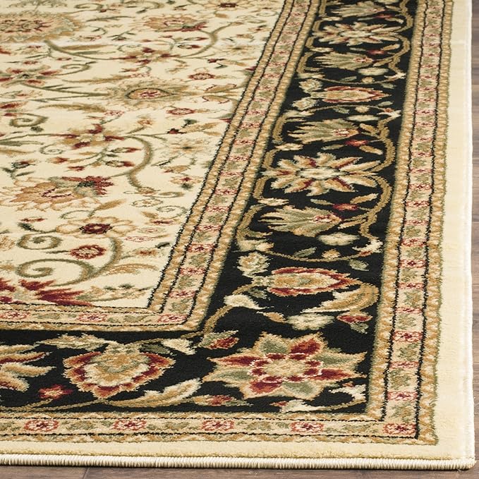 SAFAVIEH Lyndhurst Collection X-Large Area Rug - 11' x 15', Ivory & Black, Traditional Oriental Design, Non-Shedding & Easy Care, Ideal for High Traffic Areas in Living Room, Bedroom (LNH212B)