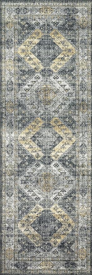Loloi II Skye Collection SKY-09 Graphite/Silver 2'-6" x 12'-0" Runner Rug