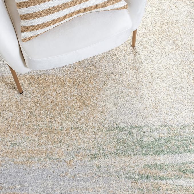 SAFAVIEH Adirondack Collection Runner Rug - 2'6" x 12', Ivory & Gold, Modern Abstract Design, Non-Shedding & Easy Care, Ideal for High Traffic Areas in Living Room, Bedroom (ADR112D)