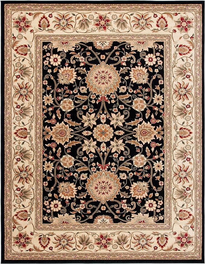 SAFAVIEH Lyndhurst Collection Accent Rug - 4' x 6', Black & Ivory, Traditional Oriental Design, Non-Shedding & Easy Care, Ideal for High Traffic Areas in Entryway, Living Room, Bedroom (LNH212A)
