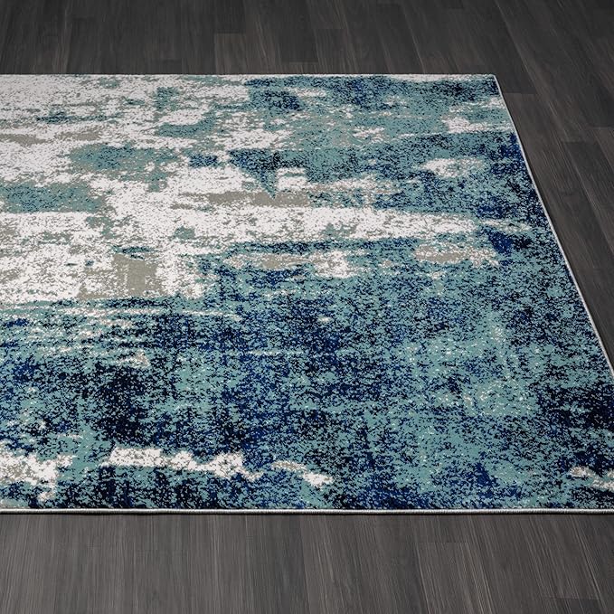 LUXE WEAVERS Modern Abstract Art Light Blue 2x3 Area Rug