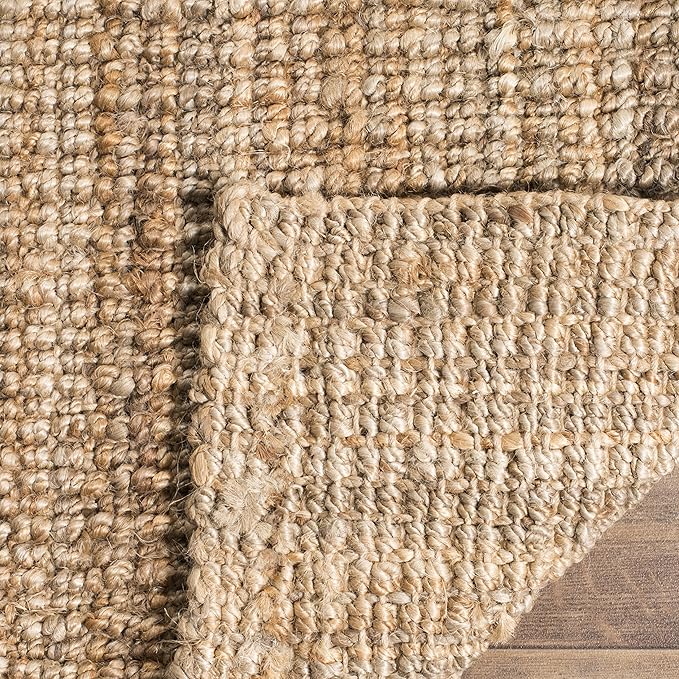 SAFAVIEH Natural Fiber Collection Runner Rug - 2'6" x 8', Natural, Handmade Chunky Textured Jute 0.75-inch Thick, Ideal for High Traffic Areas in Living Room, Bedroom (NF447A)