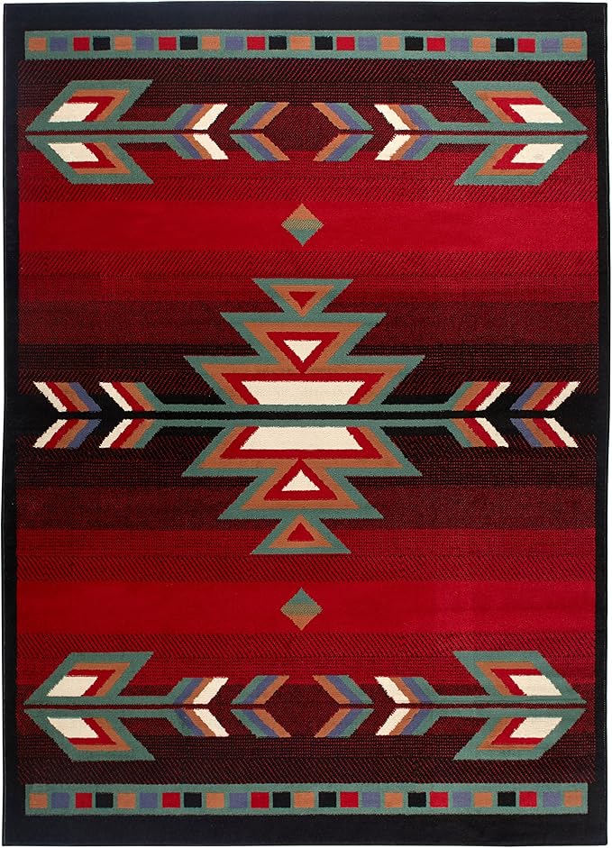 Home Dynamix Sagrada Southwest Area Rug , 7'8" x 10'7" inch , Black/Red/Ivory