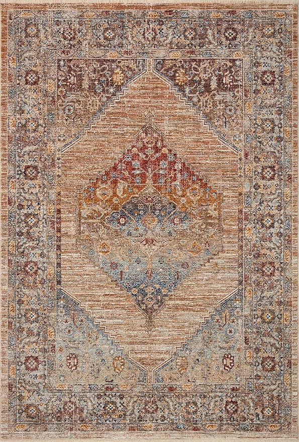 Loloi II Sorrento Collection SOR-06 Multi/Sunset 5'-3" x 7'-6" Area Rug