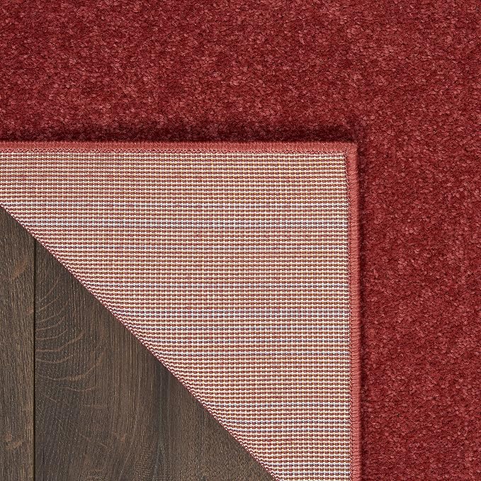 Nourison Essentials Indoor/Outdoor Brick Red 2'2" x 12' Area Rug, Easy Cleaning, Non Shedding, Bed Room, Living Room, Dining Room, Backyard, Deck, Patio (2x12)