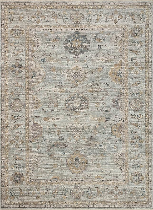Loloi Magnolia Home by Joanna Gaines Millie Collection MIE-02 Sky/Gold 3'-6" x 5'-6", .25" Pile Height, Accent Rug