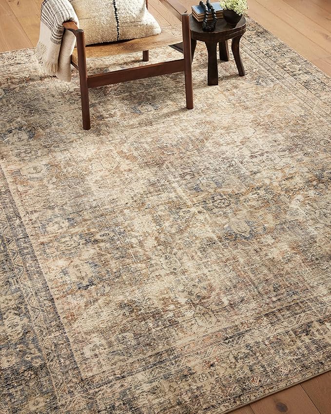 Loloi Amber Lewis Morgan 2'-3" x 7'-6" Runner Runner Rug in Sunset/Ink - Large Area Rug, Neutral Area Rug for Room Décor, Vintage Rug Inspired, Soft Area Rug for Living Room, Bedroom, Dining Area
